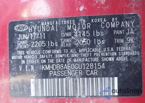 2012 Hyundai Elantra Touring Gls z USA, uszkodzony, nr VIN KMHDB8AE0CU128154